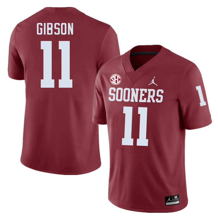 Oklahoma Sooners #11 Javonnie Gibson College Football Jersey Stitched-Crimson